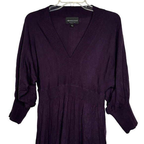 Connected Apparel Purple Sweater Dress - Picture 2 of 7